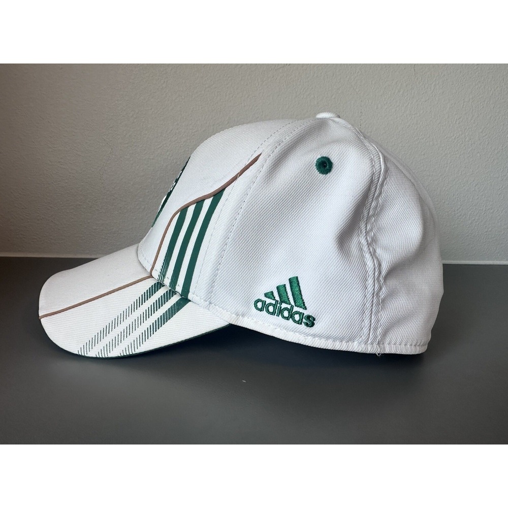 White Boston Celtics Hat Cap Fitted Mens OSFM  NBA Adidas Modern Active Wear - Picture 2 of 15